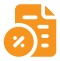 Document with percentage symbol icon.